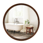 Miroir mural rond classique avec cadre en bois