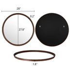 Miroir mural rond classique avec cadre en bois