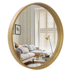 Miroir mural rond classique avec cadre en bois
