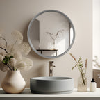 Miroir mural rond classique avec cadre en bois