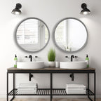 Miroir mural rond classique avec cadre en bois