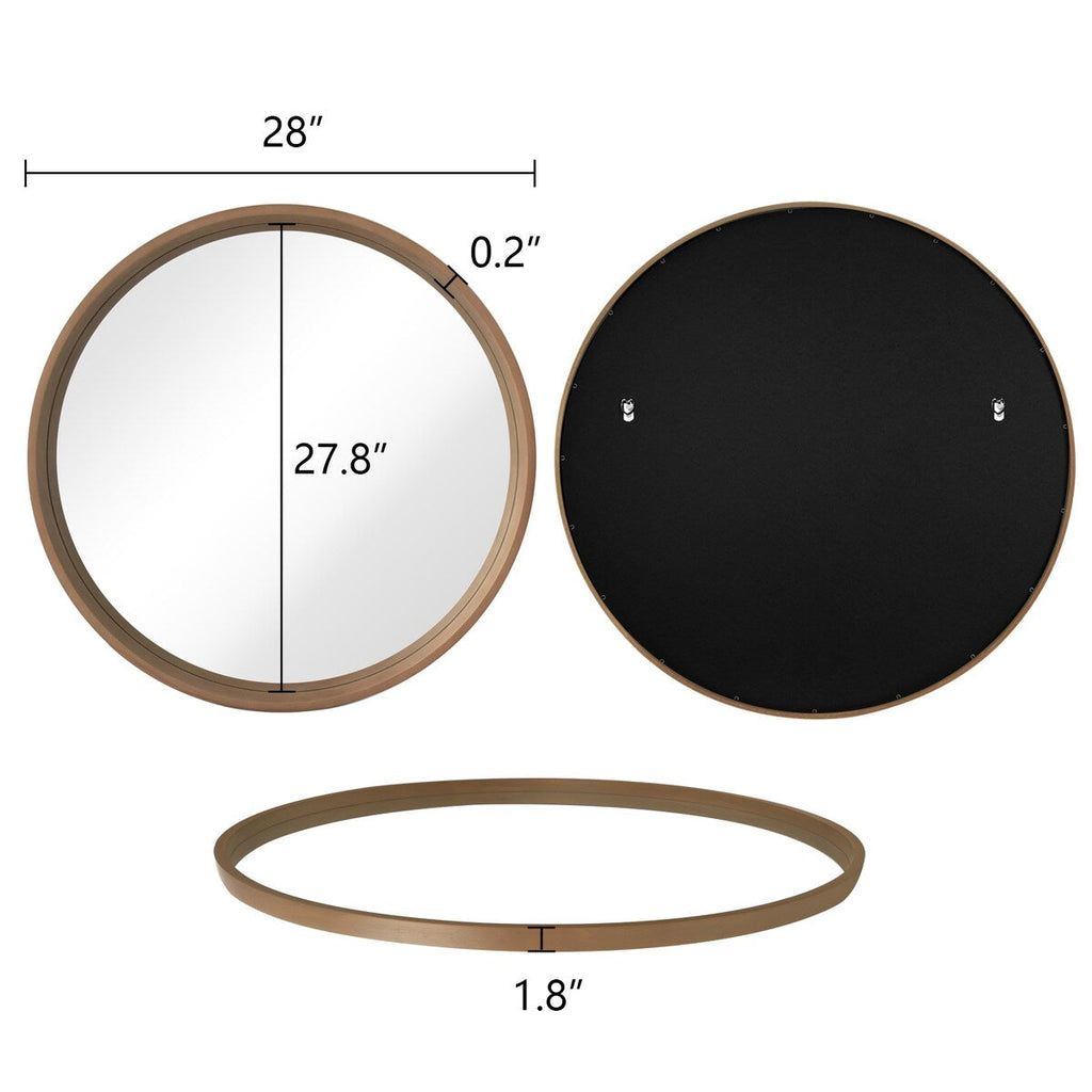 Miroir mural rond classique avec cadre en bois