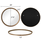 Miroir mural rond classique avec cadre en bois