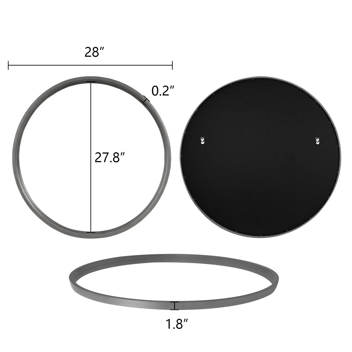 Miroir mural rond classique avec cadre en bois