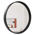 Miroir mural rond classique avec cadre en bois