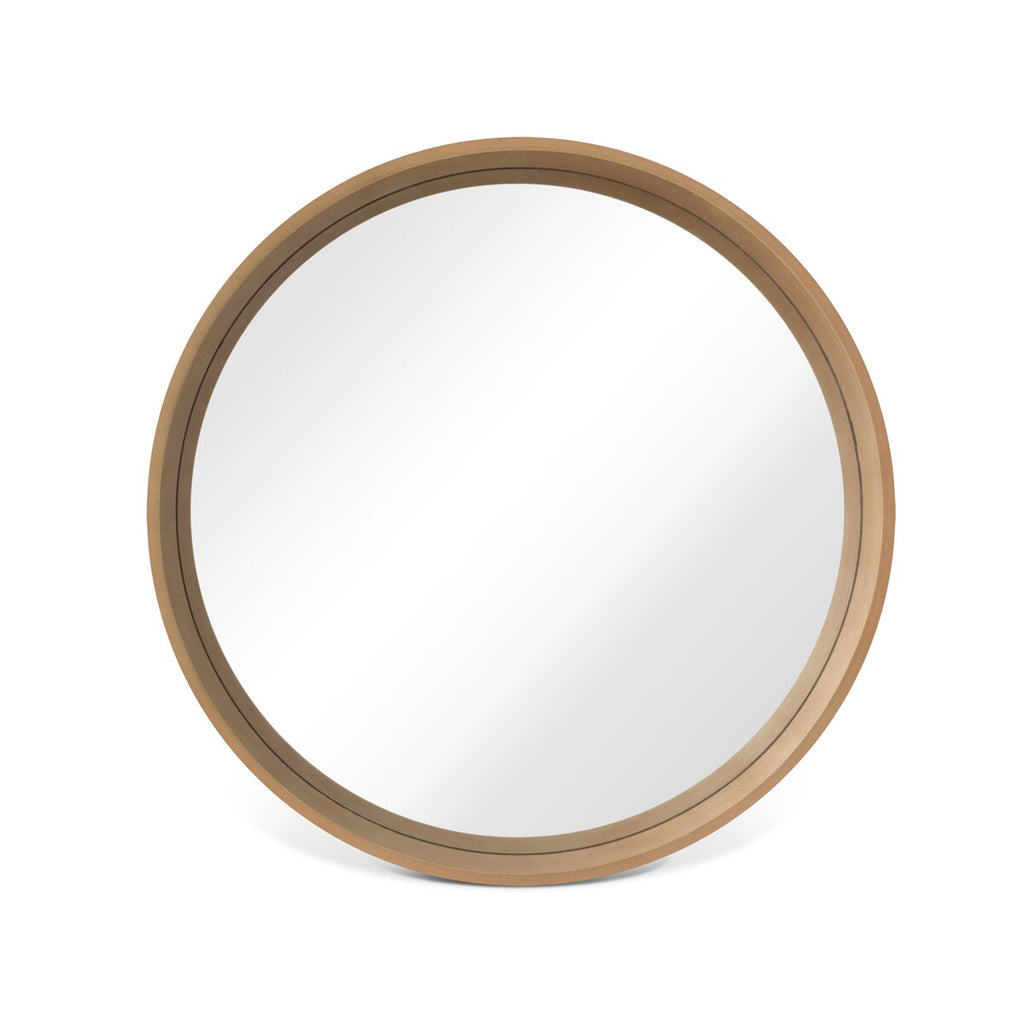 Miroir mural rond classique avec cadre en bois