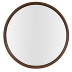 Miroir mural rond classique avec cadre en bois