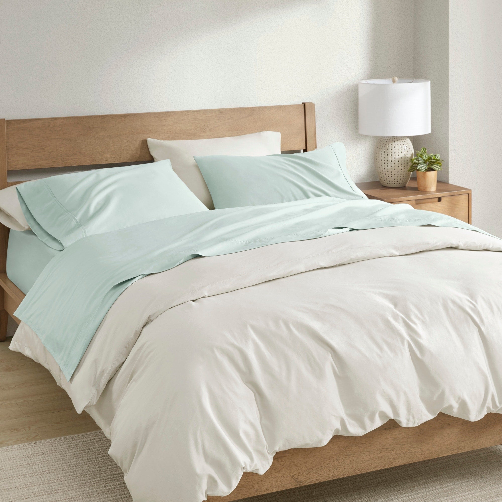 Ensemble de draps en coton Clean Spaces 300 fils BCI