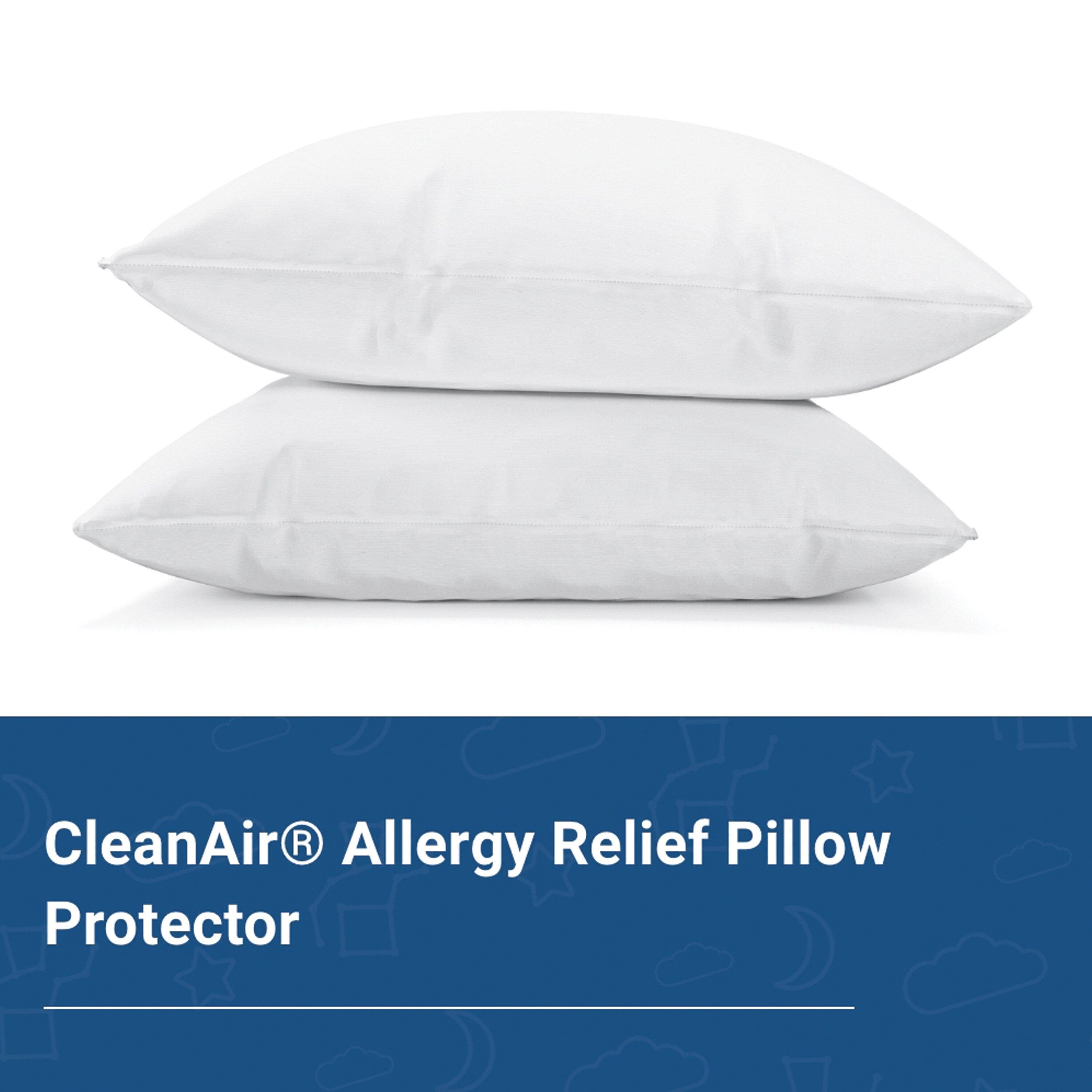 Protège-oreiller anti-allergènes CleanAir, imperméable, anti-punaises de lit et anti-poussière, respirant