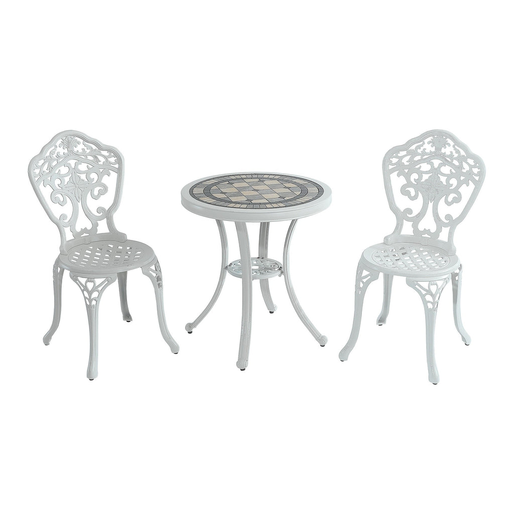 Ensemble bistrot extérieur 3 pièces Clihome en aluminium moulé résistant à la rouille