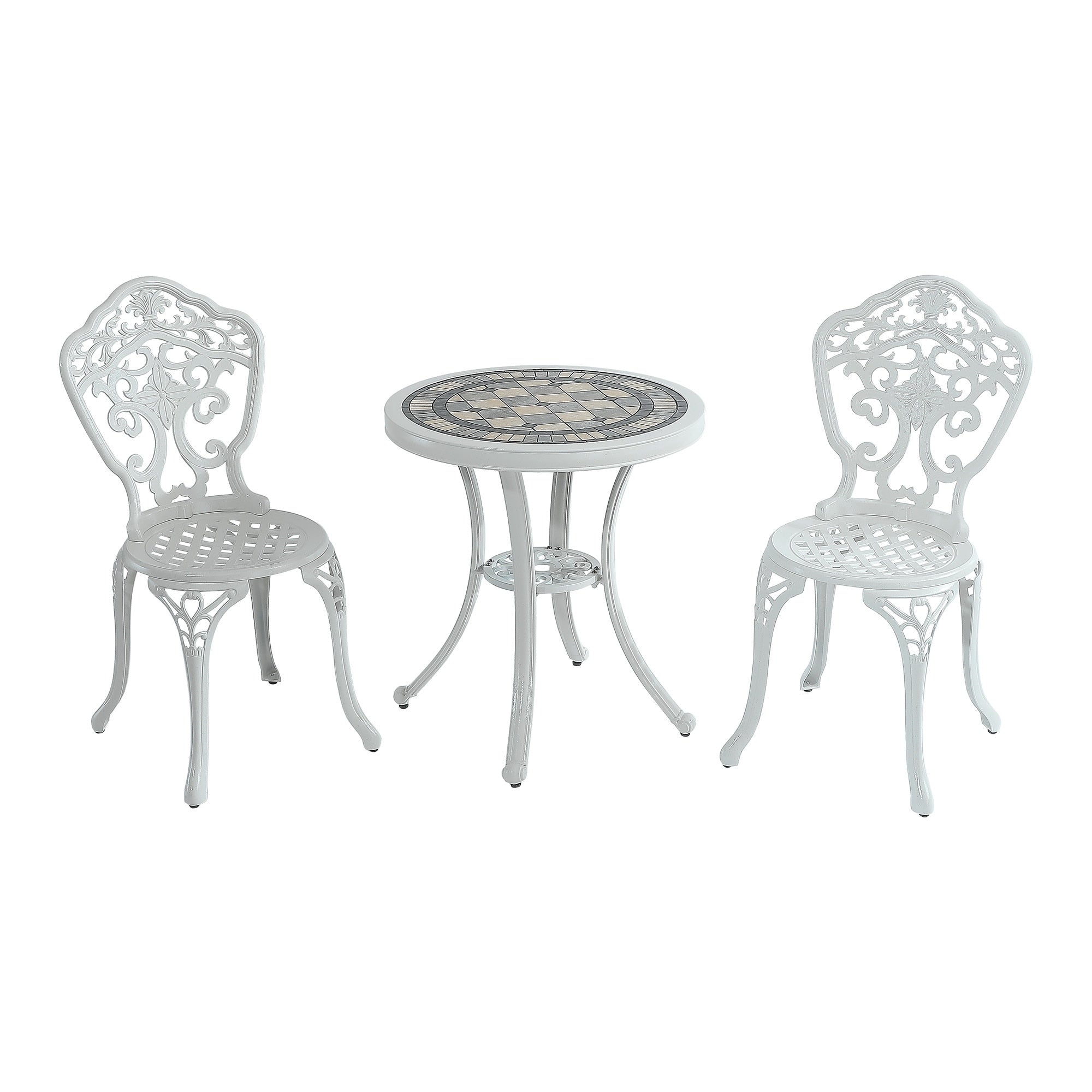 Ensemble bistrot extérieur 3 pièces Clihome en aluminium moulé résistant à la rouille