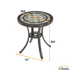 Ensemble bistrot extérieur 3 pièces Clihome en aluminium moulé résistant à la rouille