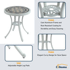 Ensemble bistrot extérieur 3 pièces Clihome en aluminium moulé résistant à la rouille