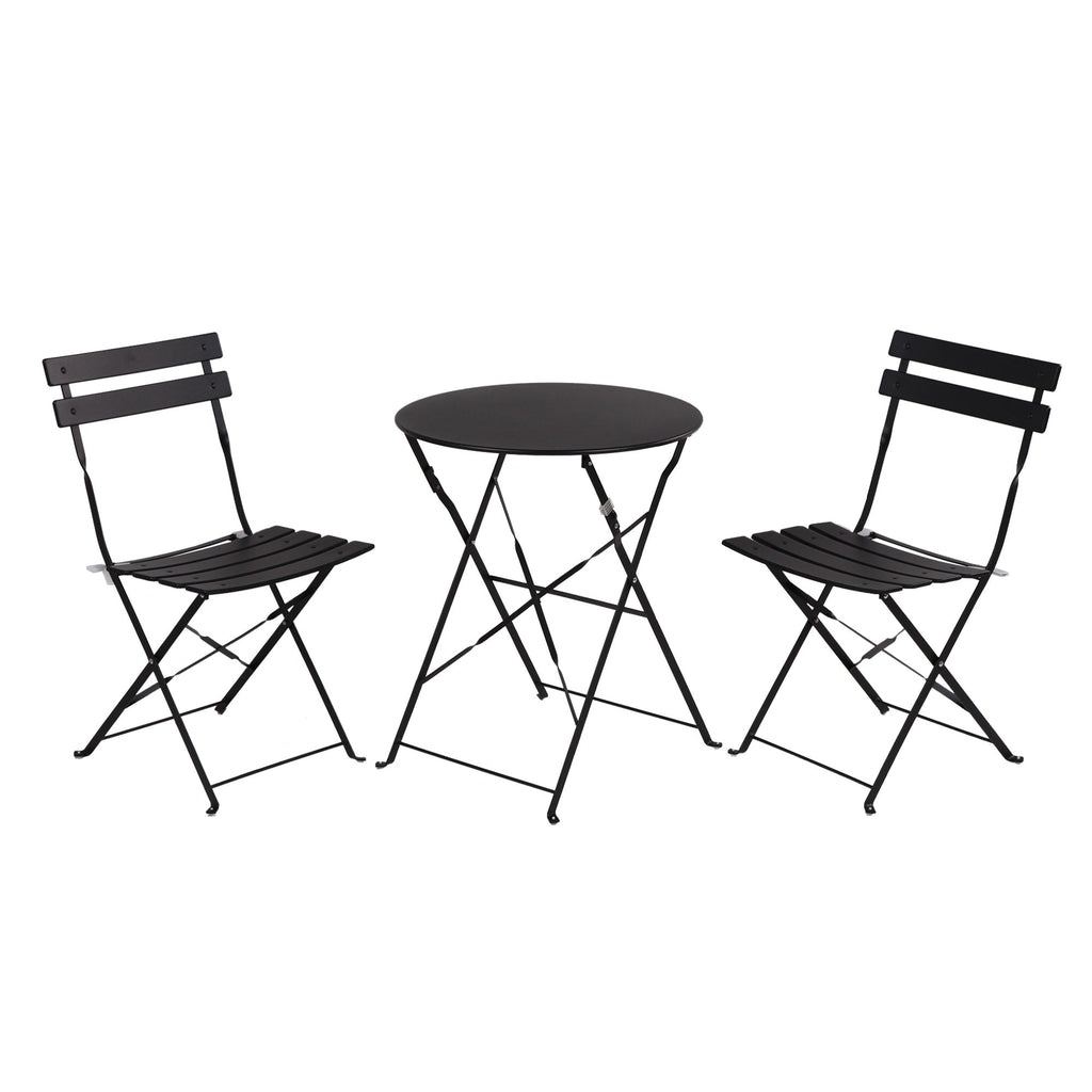 Ensemble bistrot d'extérieur 3 pièces en acier de qualité supérieure Clihome