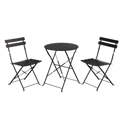Ensemble bistrot d'extérieur 3 pièces en acier de qualité supérieure Clihome