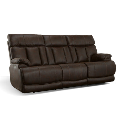 Canapé inclinable électrique Clive avec appuis-tête et soutien lombaire électriques par Flexsteel - 88 x 43 x 41