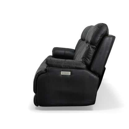 Canapé inclinable électrique Clive avec appuis-tête et soutien lombaire électriques par Flexsteel - 88 x 43 x 41