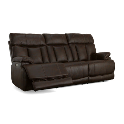 Canapé inclinable électrique Clive avec appuis-tête et soutien lombaire électriques par Flexsteel - 88 x 43 x 41