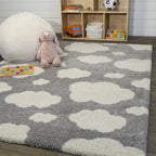 Tapis à poils longs pour enfants Mod-Tod Clouds