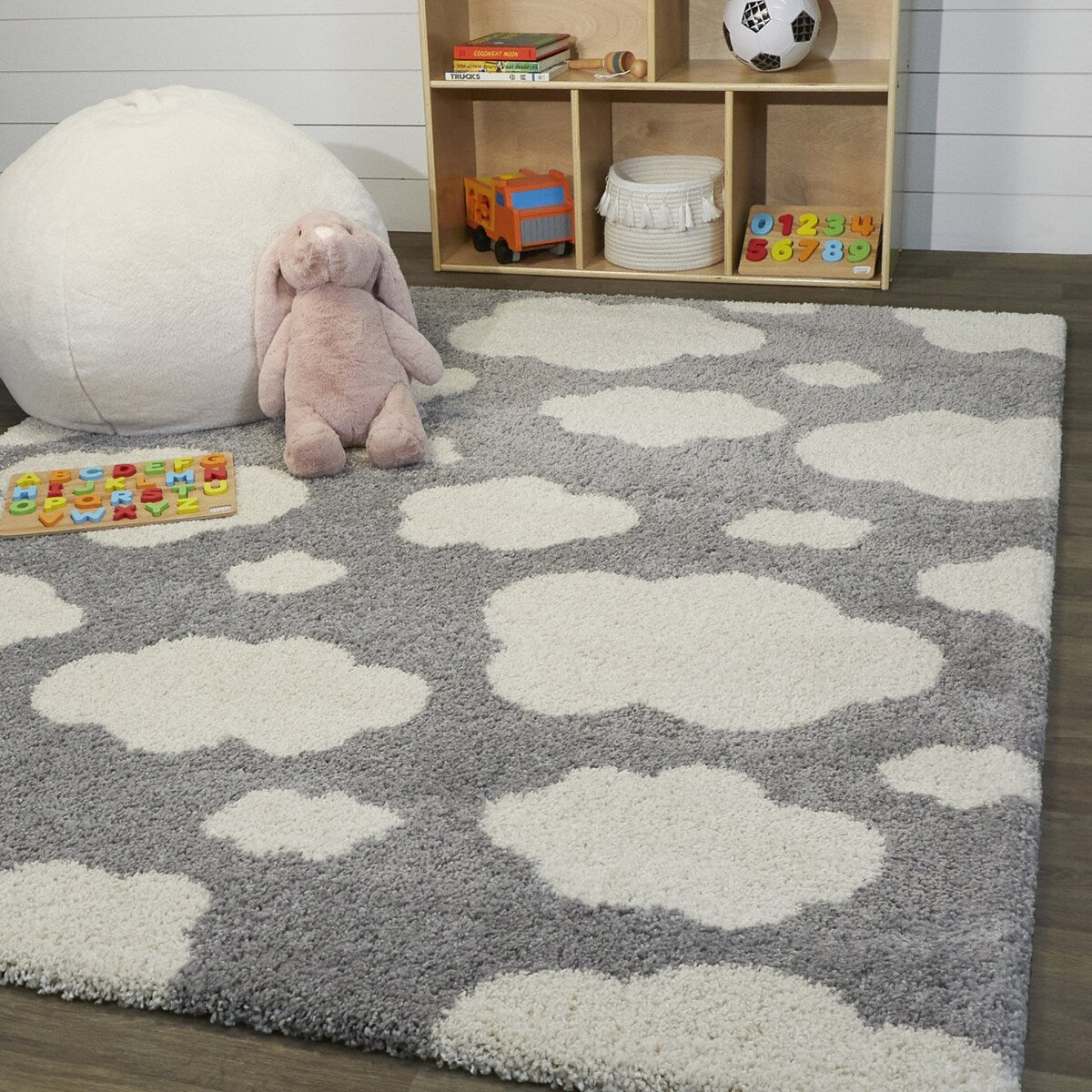 Tapis à poils longs pour enfants Mod-Tod Clouds