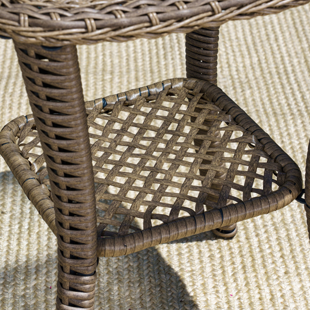 Ensemble de 3 chaises pivotantes en osier pour l'extérieur Rio Vista