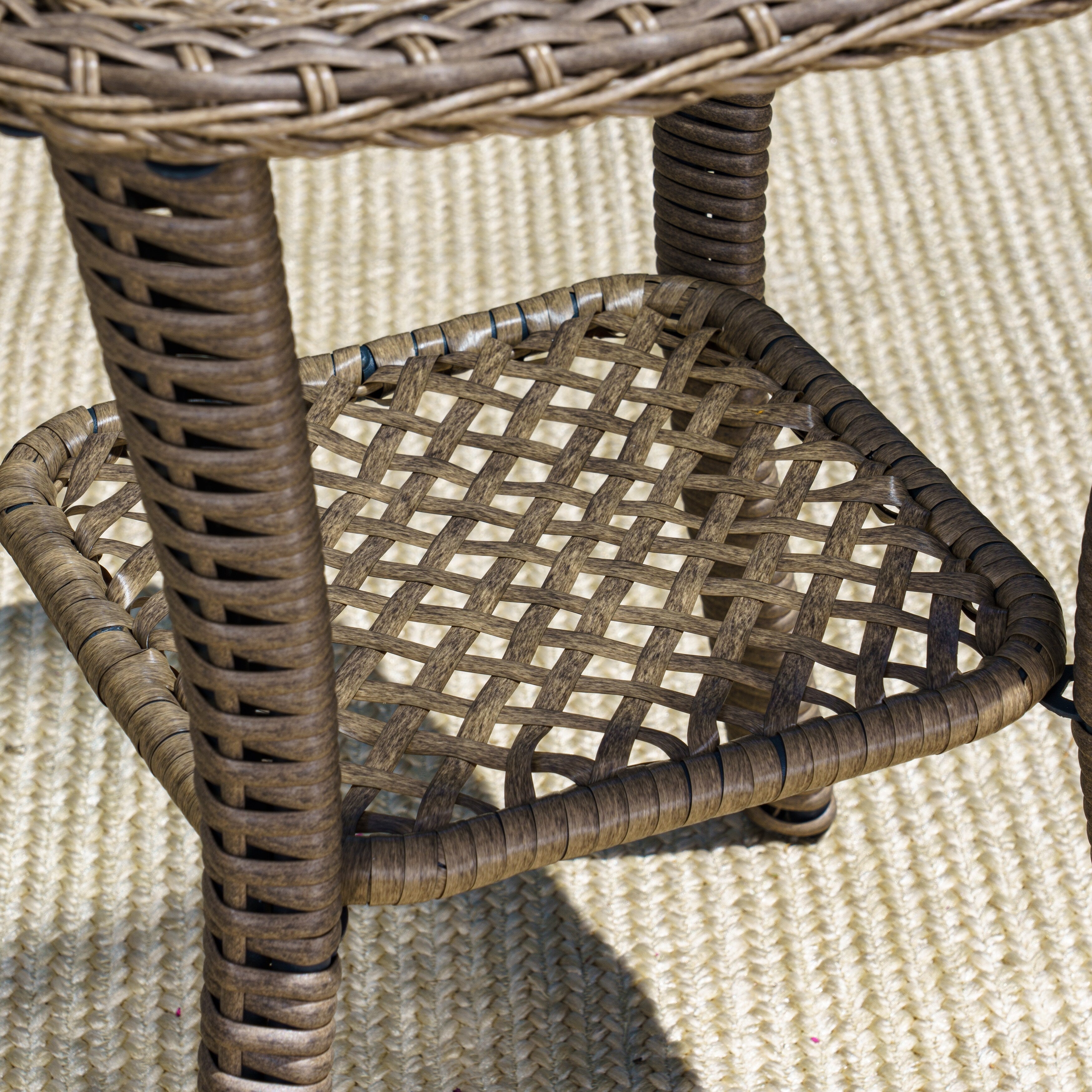 Ensemble de 3 chaises pivotantes en osier pour l'extérieur Rio Vista