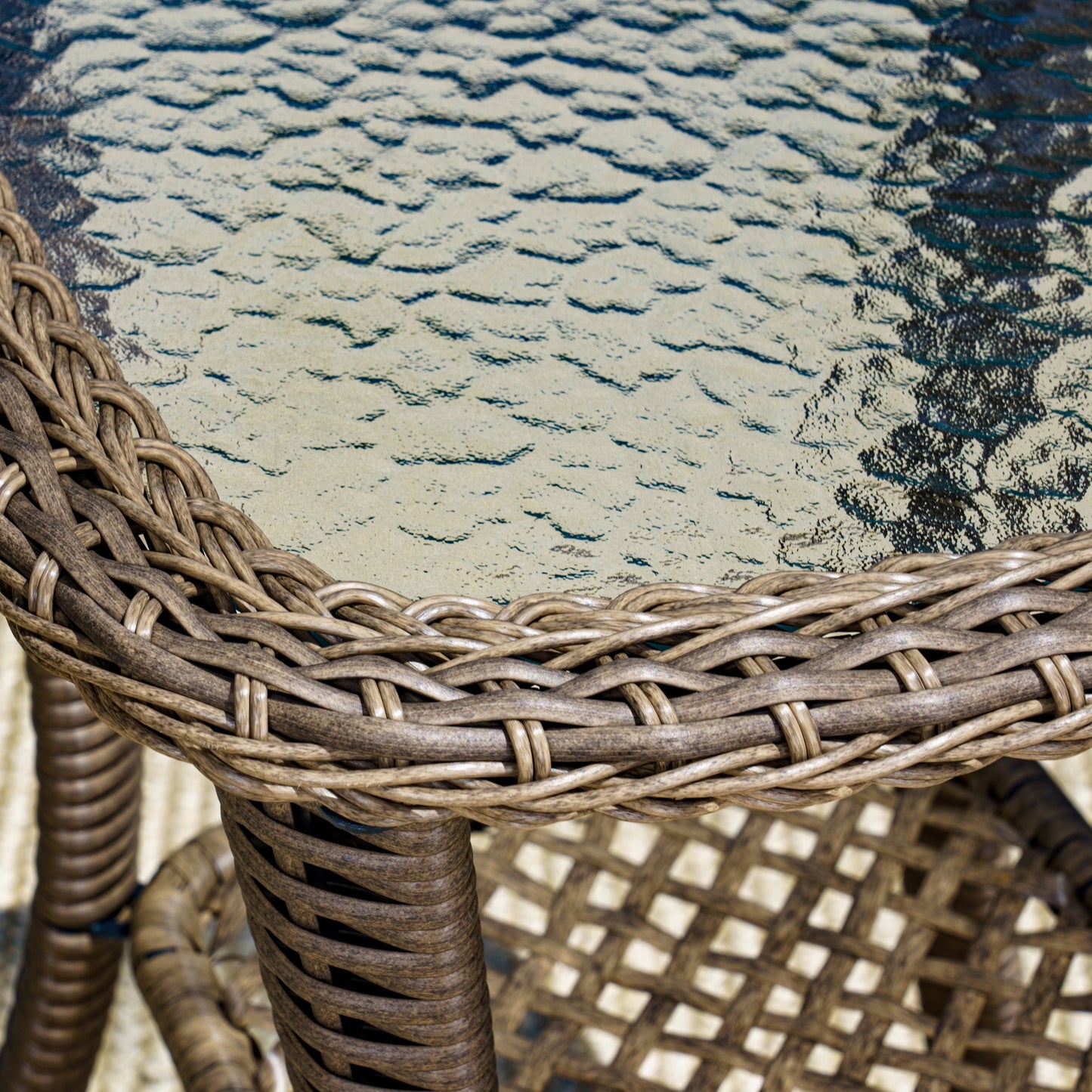 Ensemble de 3 chaises pivotantes en osier pour l'extérieur Rio Vista