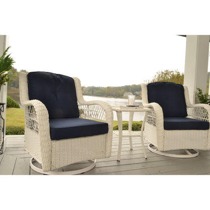 Ensemble de 3 chaises pivotantes en osier pour l'extérieur Rio Vista
