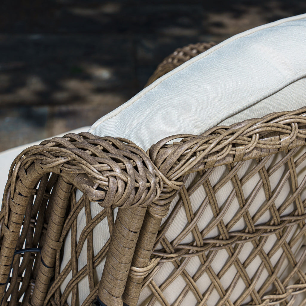 Ensemble de 3 chaises pivotantes en osier pour l'extérieur Rio Vista