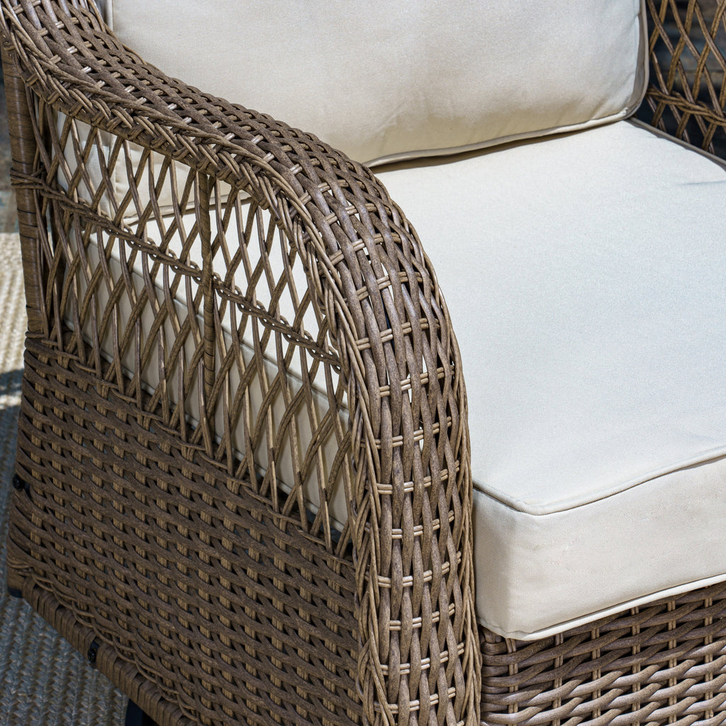 Ensemble de 3 chaises pivotantes en osier pour l'extérieur Rio Vista