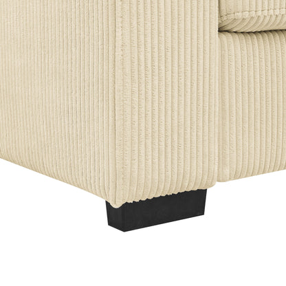 Canapé en velours côtelé de style côtier - 31 P x 79 L x 34 H