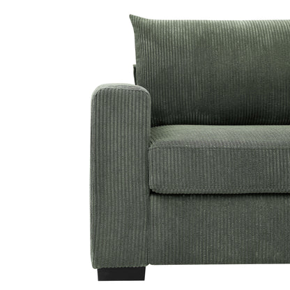 Canapé en velours côtelé de style côtier - 31 P x 79 L x 34 H