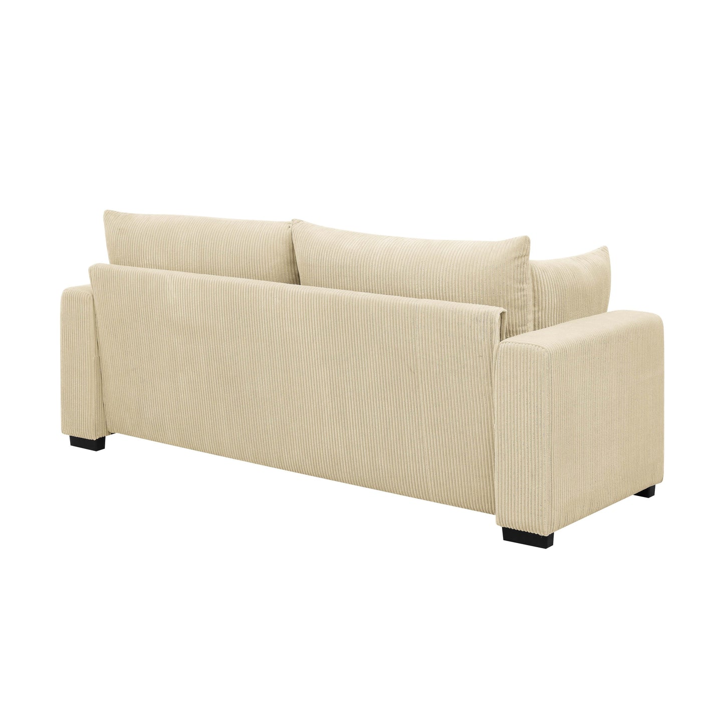 Canapé en velours côtelé de style côtier - 31 P x 79 L x 34 H