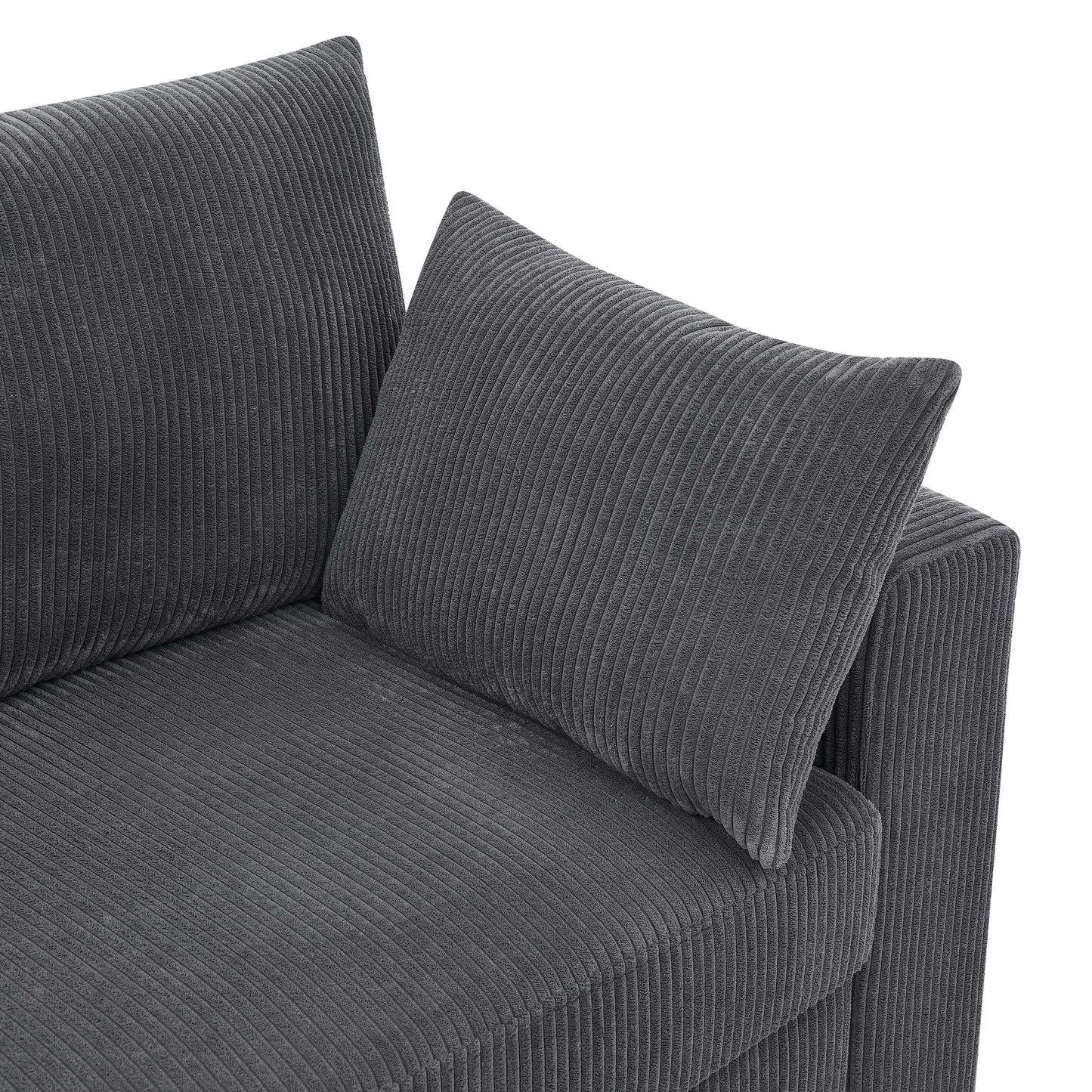 Canapé en velours côtelé de style côtier - 31 P x 79 L x 34 H