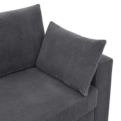 Canapé en velours côtelé de style côtier - 31 P x 79 L x 34 H