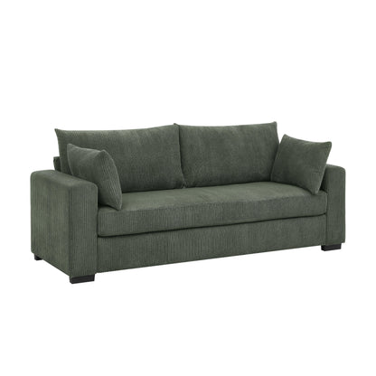 Canapé en velours côtelé de style côtier - 31 P x 79 L x 34 H