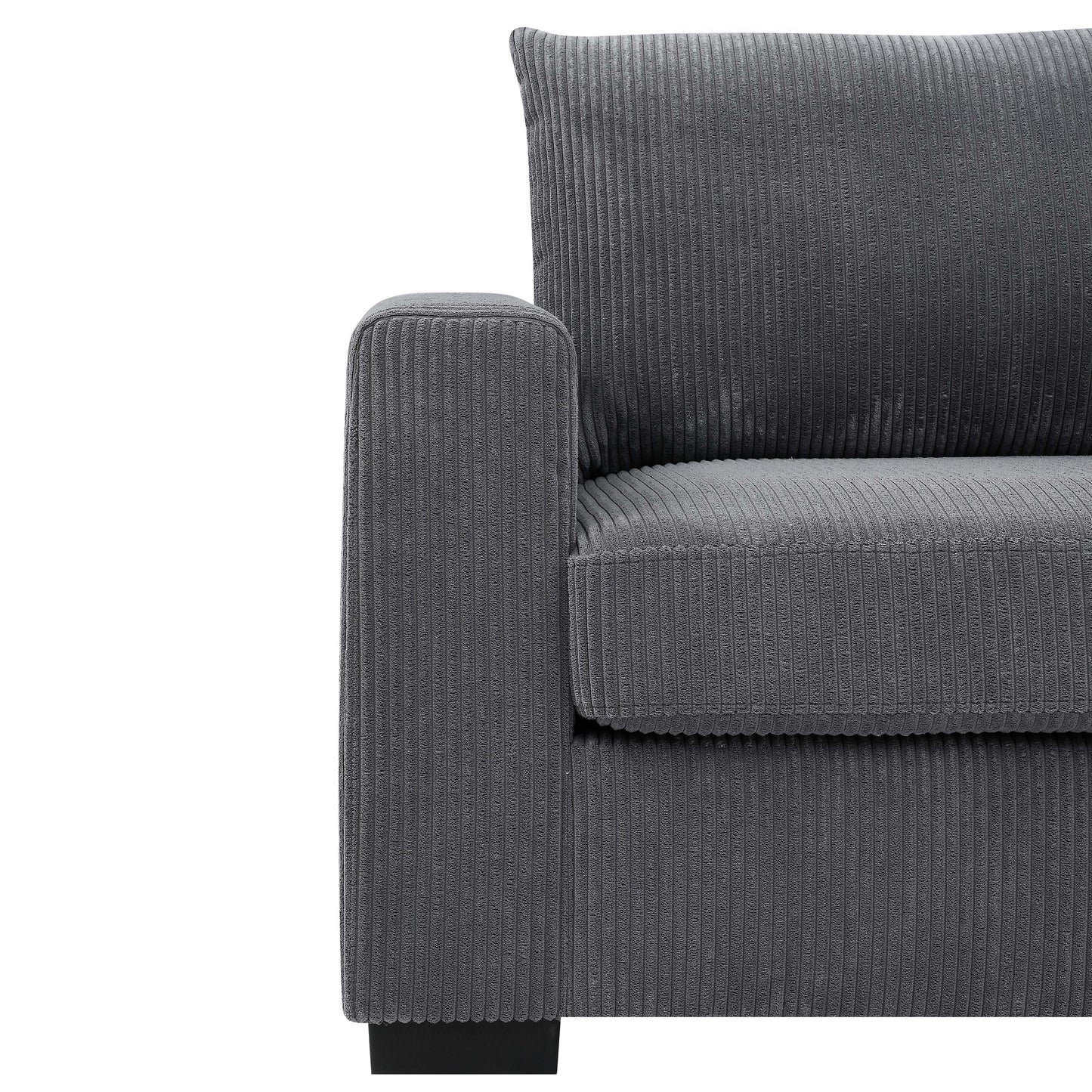 Canapé en velours côtelé de style côtier - 31 P x 79 L x 34 H