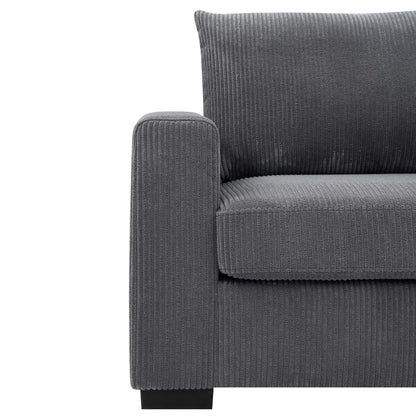 Canapé en velours côtelé de style côtier - 31 P x 79 L x 34 H