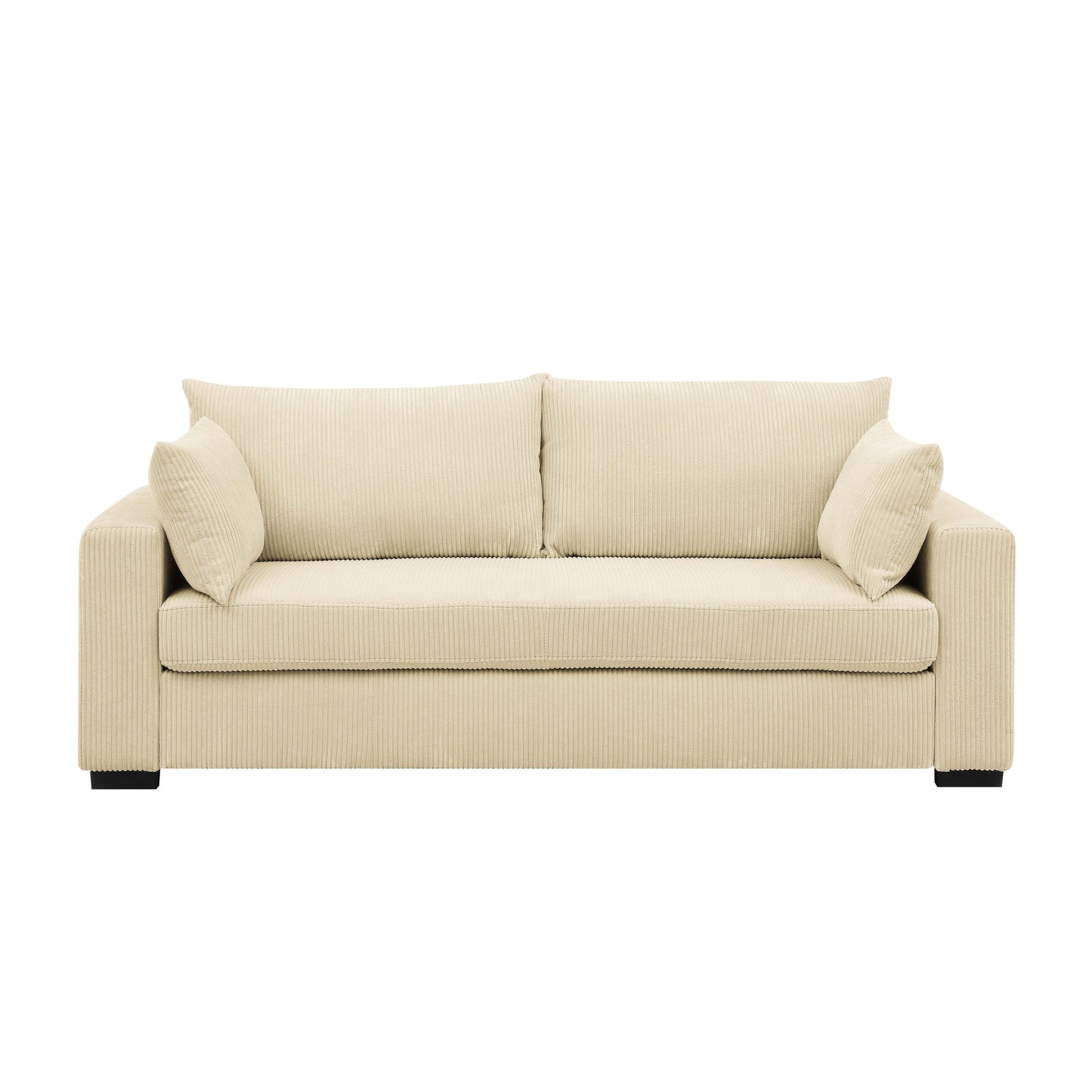 Canapé en velours côtelé de style côtier - 31 P x 79 L x 34 H