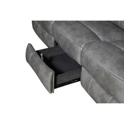 Canapé Conrad rembourré avec accoudoirs inclinables, gris