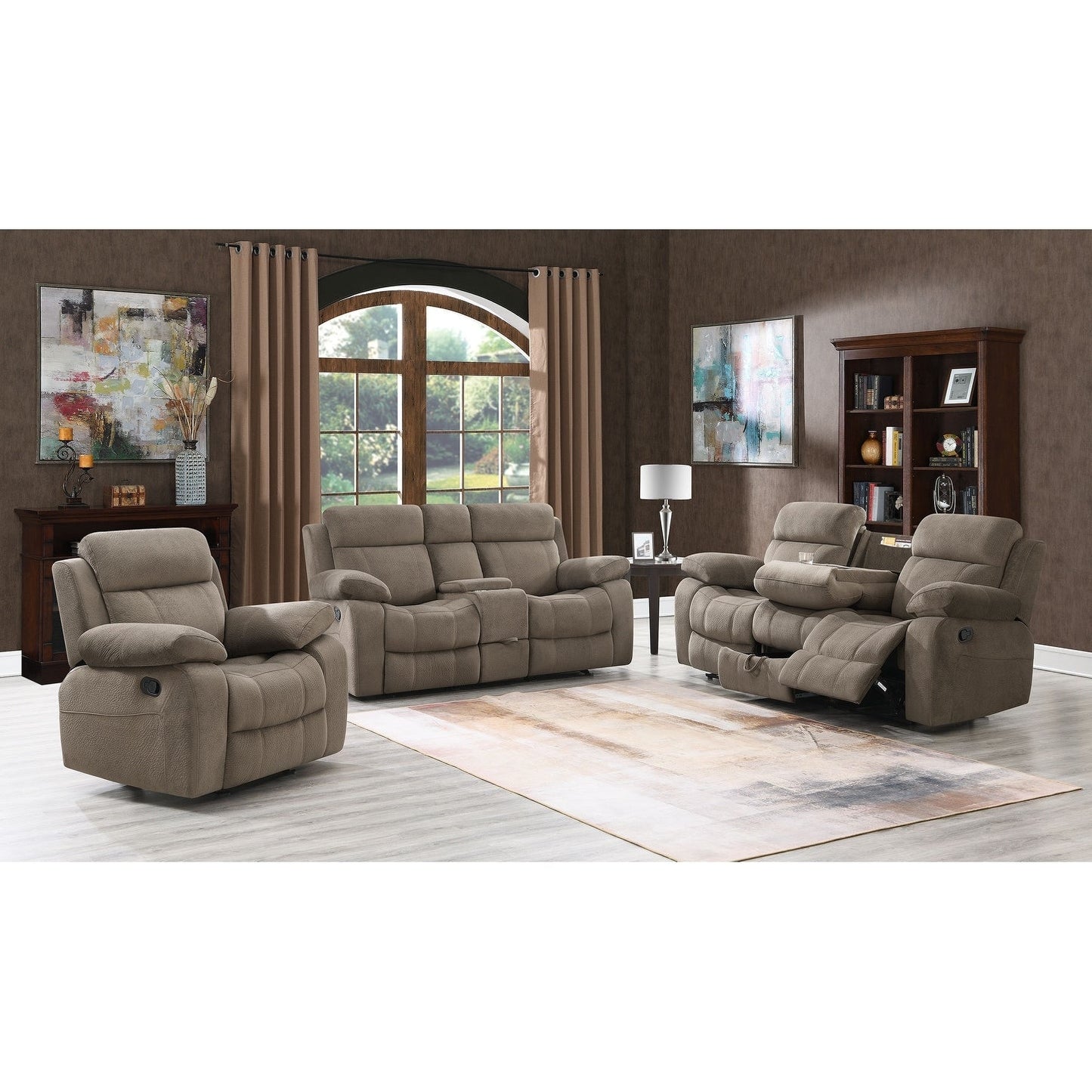 Canapé modulable Myleene Mocha avec table rabattable