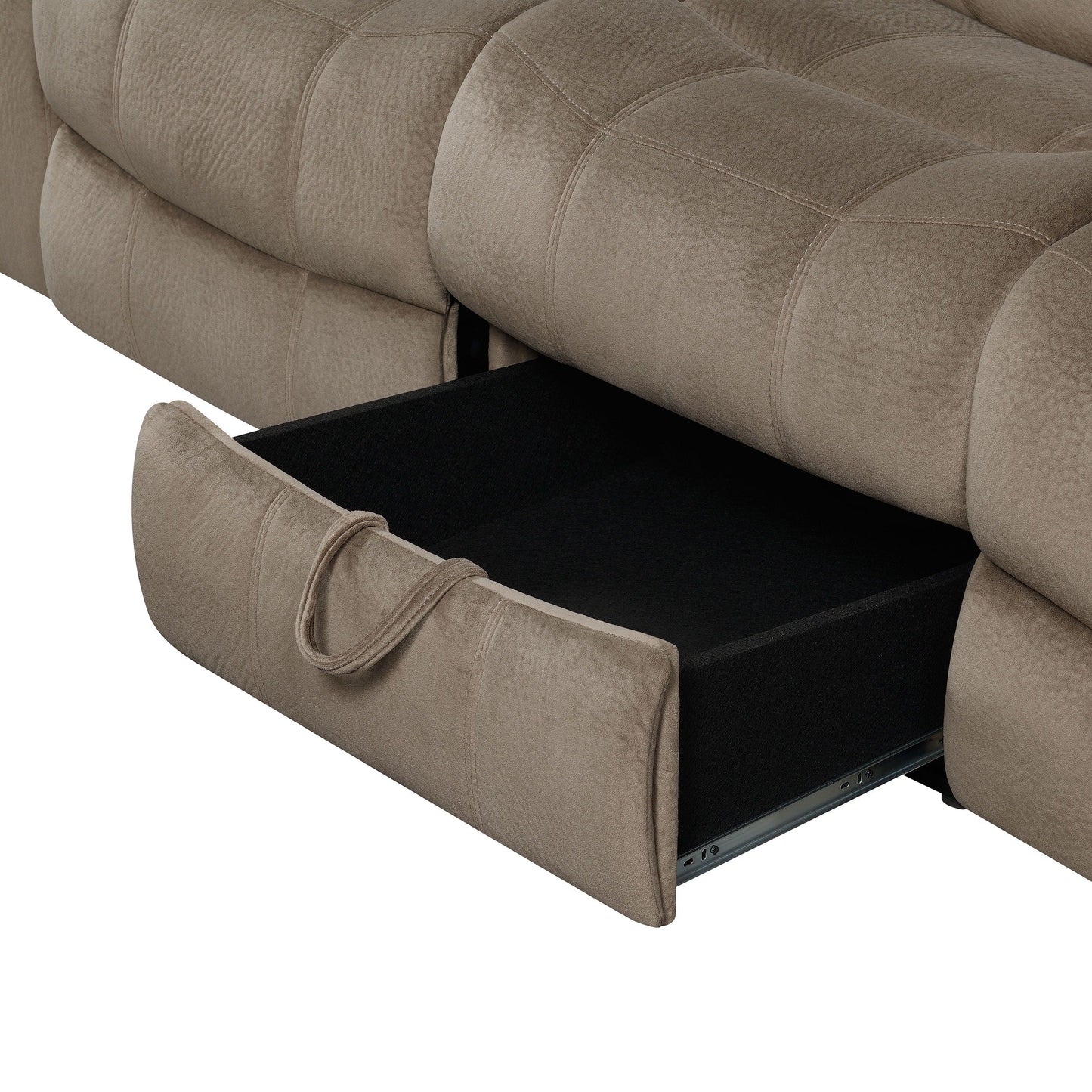 Canapé modulable Myleene Mocha avec table rabattable