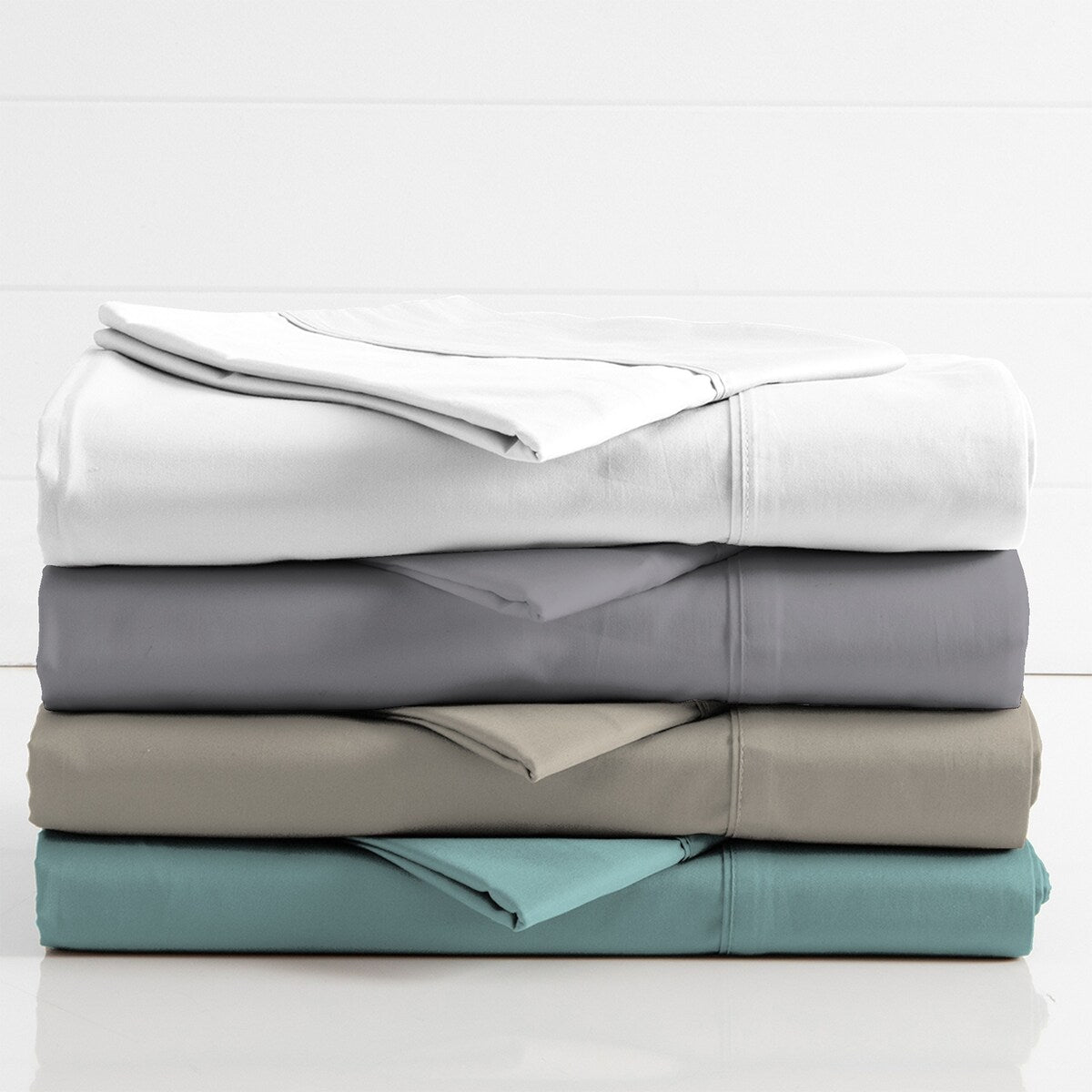 Parure de draps infroissables en mélange de coton de qualité supérieure Color Sense 1200 fils