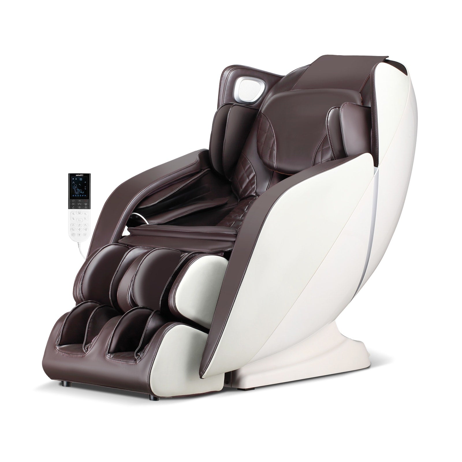 Fauteuil de massage complet confortable avec commande vocale et rouleau chauffant pour les pieds