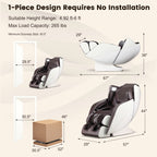 Fauteuil de massage complet confortable avec commande vocale et rouleau chauffant pour les pieds