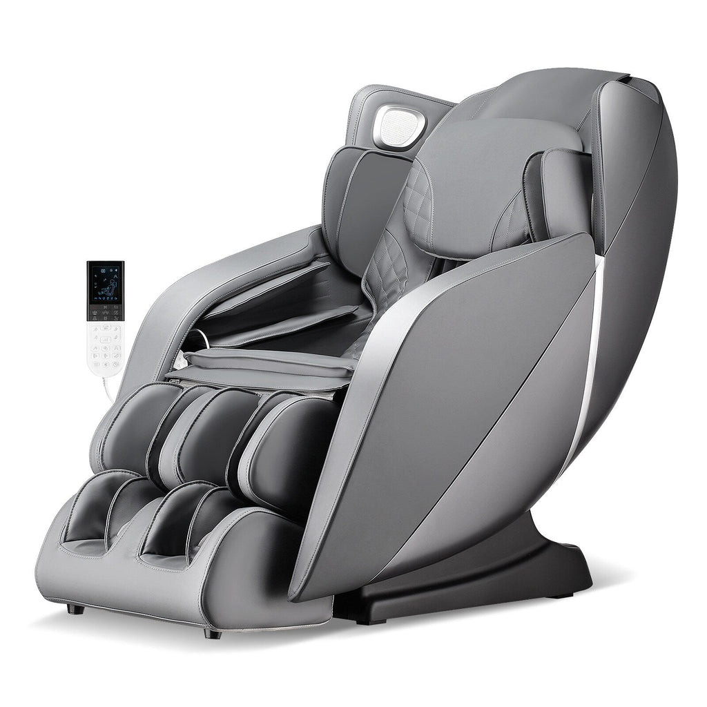 Fauteuil de massage complet confortable avec commande vocale et rouleau chauffant pour les pieds
