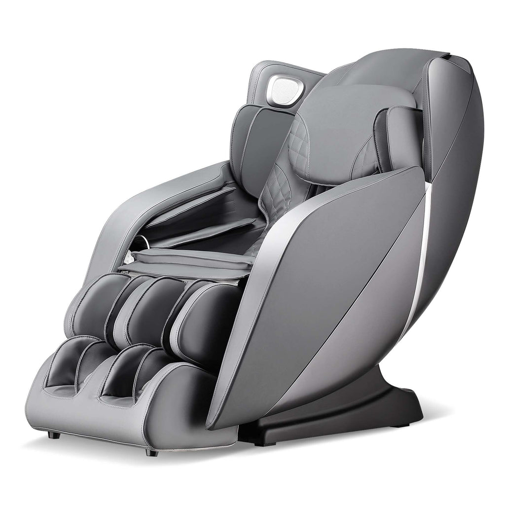 Fauteuil de massage complet confortable avec commande vocale et rouleau chauffant pour les pieds