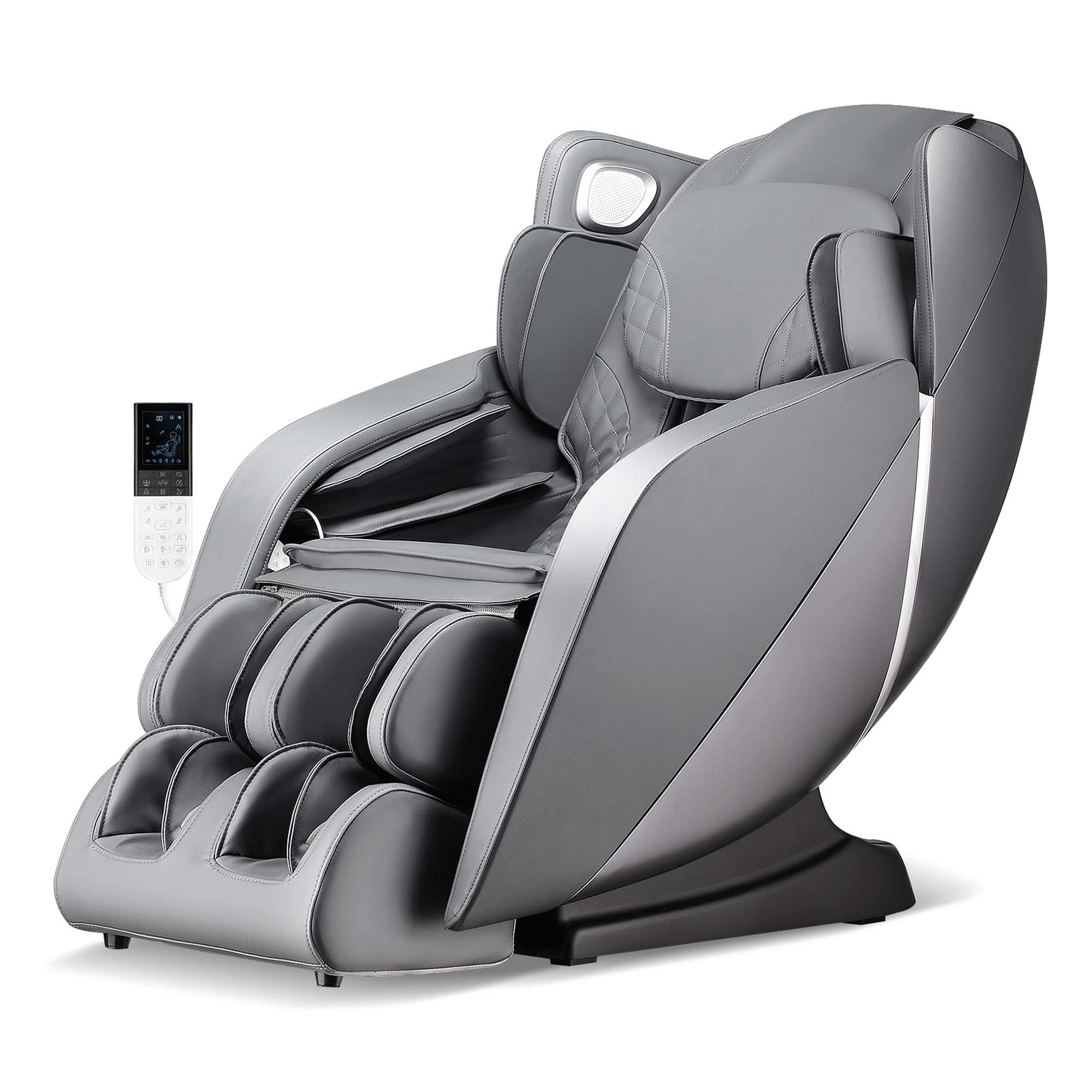 Fauteuil de massage complet confortable avec commande vocale et rouleau chauffant pour les pieds