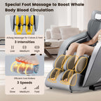 Fauteuil de massage complet confortable avec commande vocale et rouleau chauffant pour les pieds
