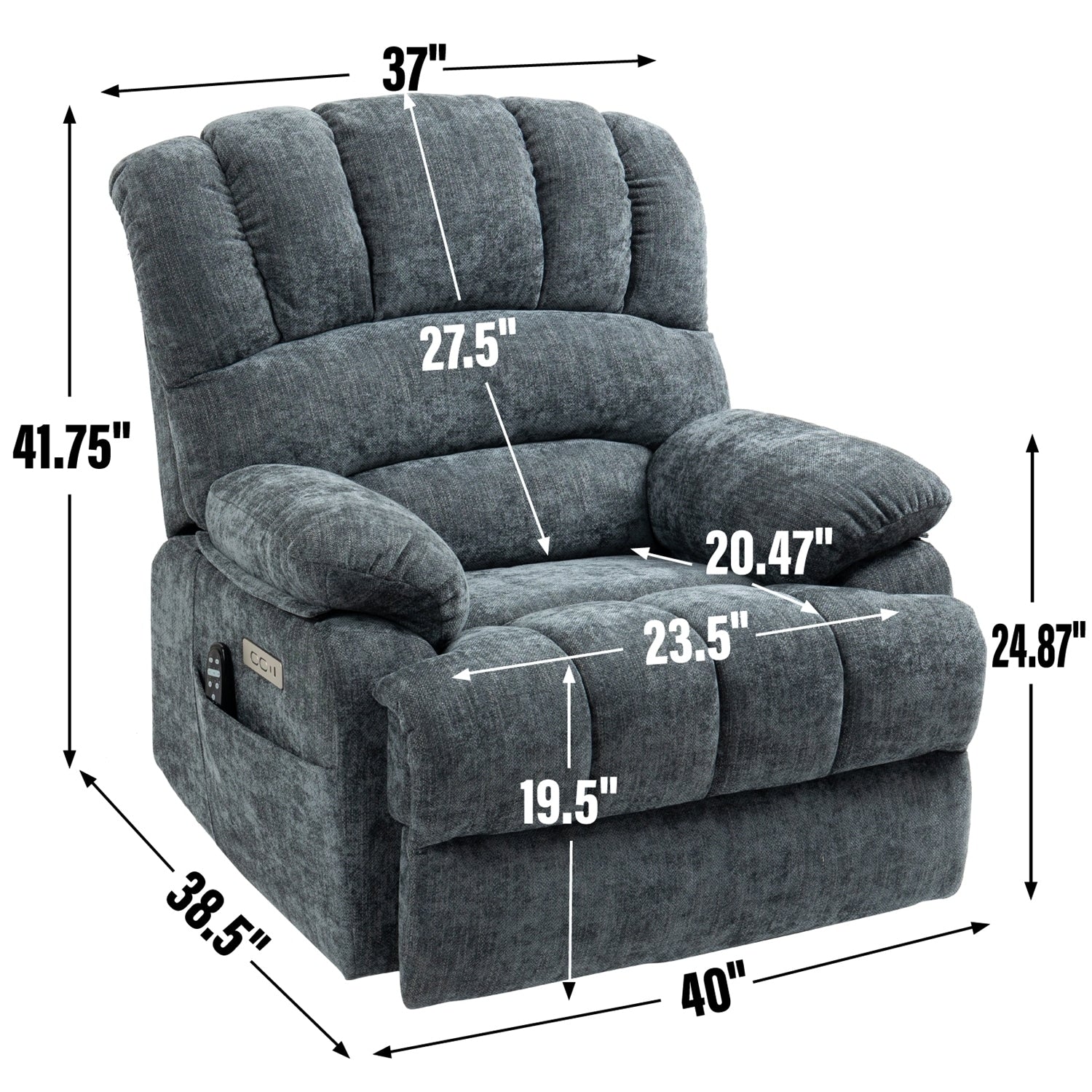 Fauteuil inclinable électrique confortable avec massage avancé